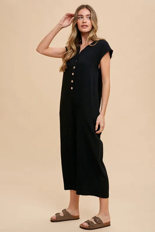 Button Detail Jumpsuit