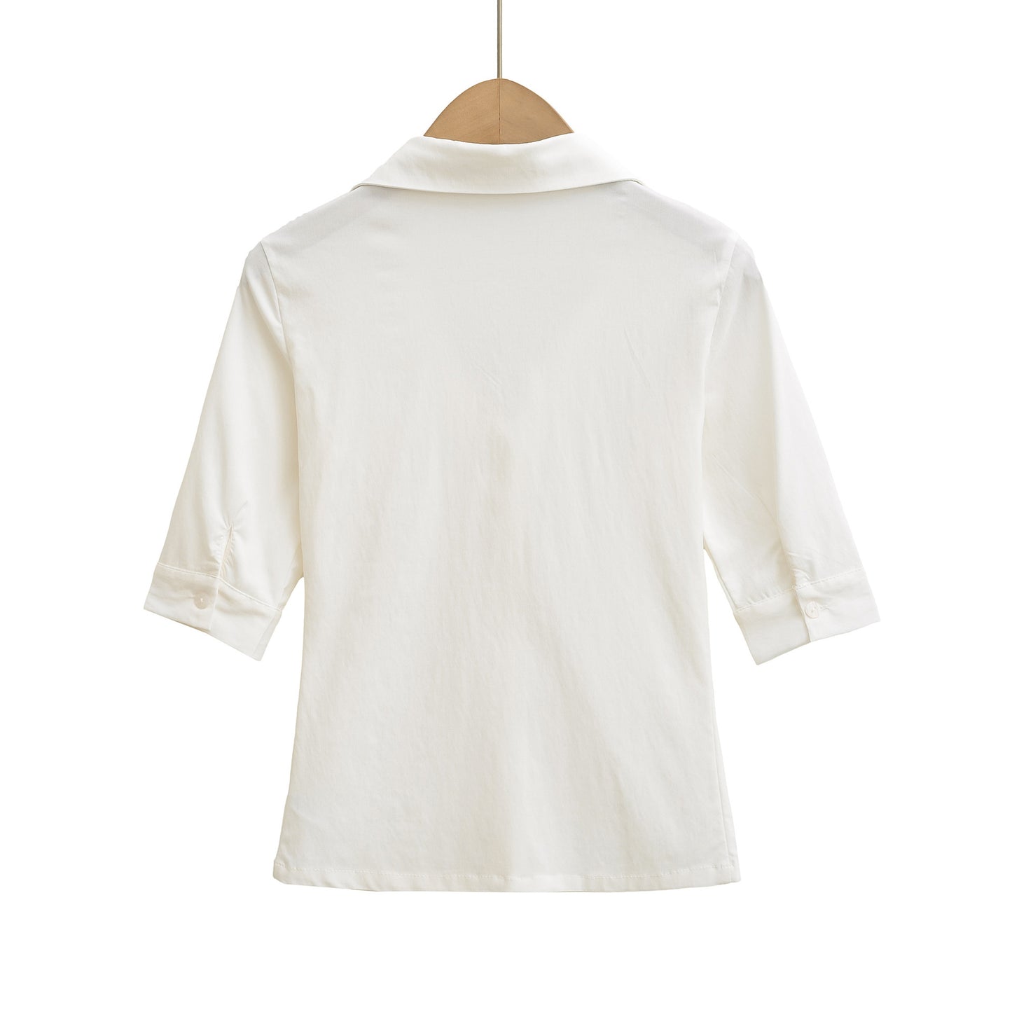 Waist up POLO collar single breasted top