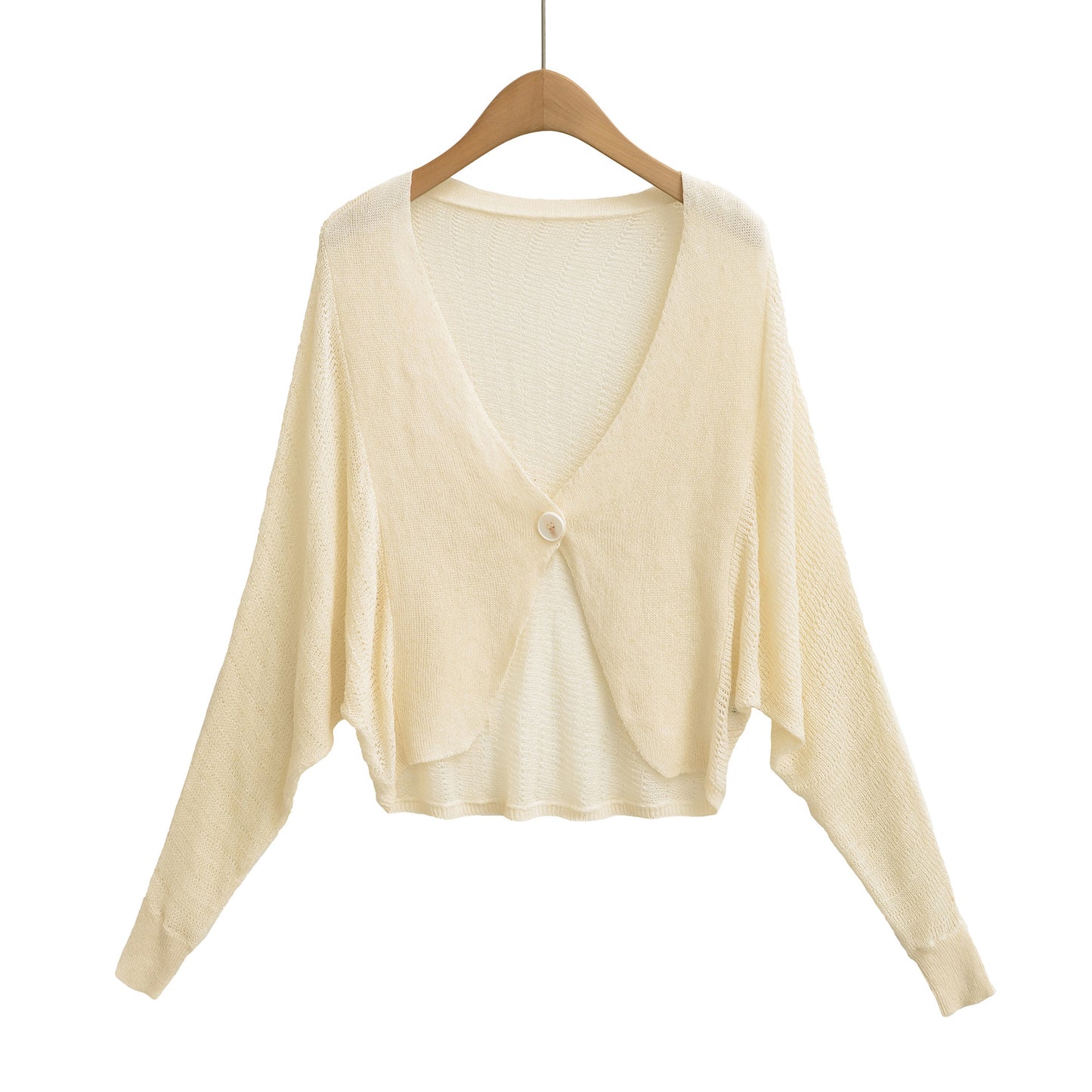 Single button cover sweater knitted sweater