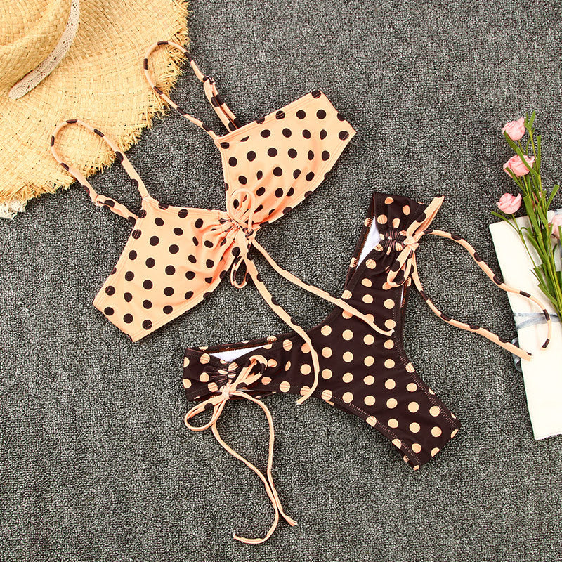 Cross-border New Arrival Two-Piece Swimsuit for Women European and American Sexy Strapless Printed Bikini S-XXXL