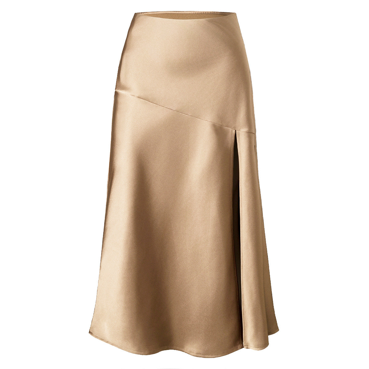 High waisted elastic slit long skirt with sexy splicing and hip hugging skirt for women