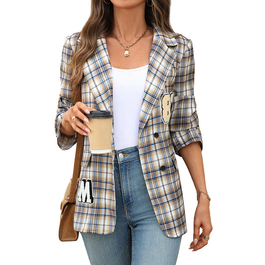 Plaid Blazer Women's Jacket
