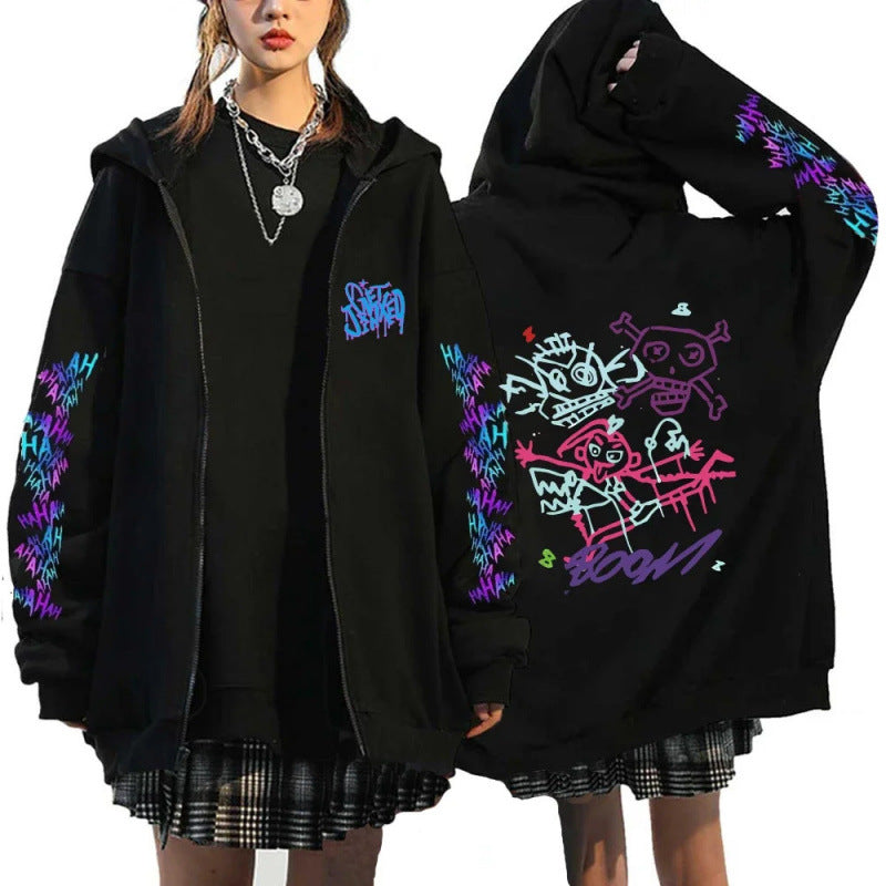 New Arrival Foreign Trade Spring League of Legends Pattern Printed Hooded Sweatshirt Unisex Long Sleeve Casual Jacket Zipper Top