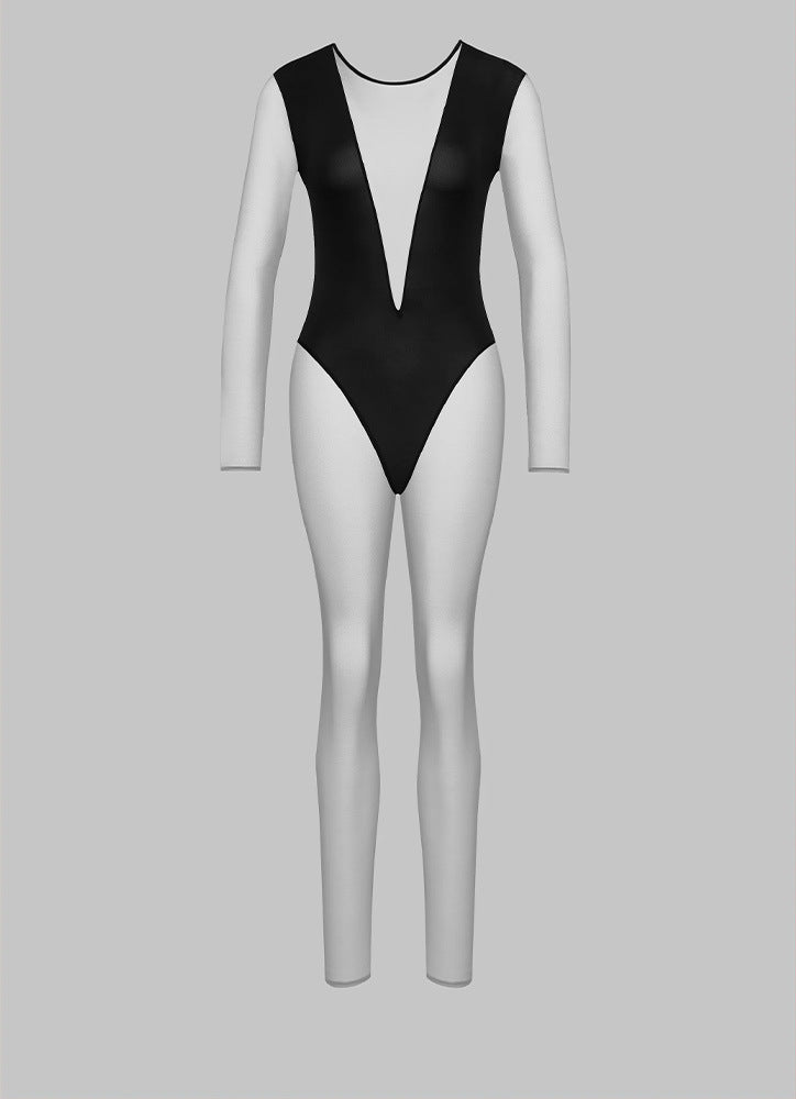 Spicy Girl Yoga Suit Long Sleeve Slim Home Jumpsuit Autumn Winter  Style