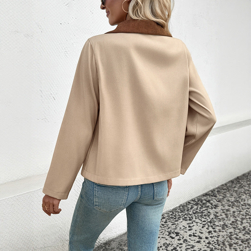 Women's Short Color-blocking Outerwear