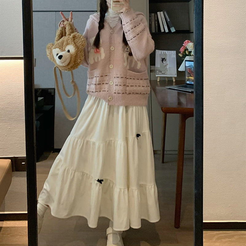 Sweet Cute Hooded Cardigan Sweater Coat Loose And Idle Short